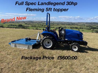 Landlegend & Fleming 30hp tractor & 5ft topper